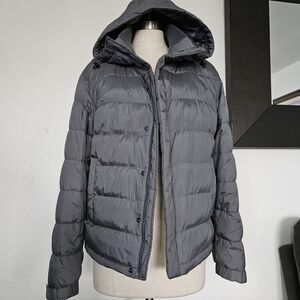 Men's Gray Hooded Puffer Jacket